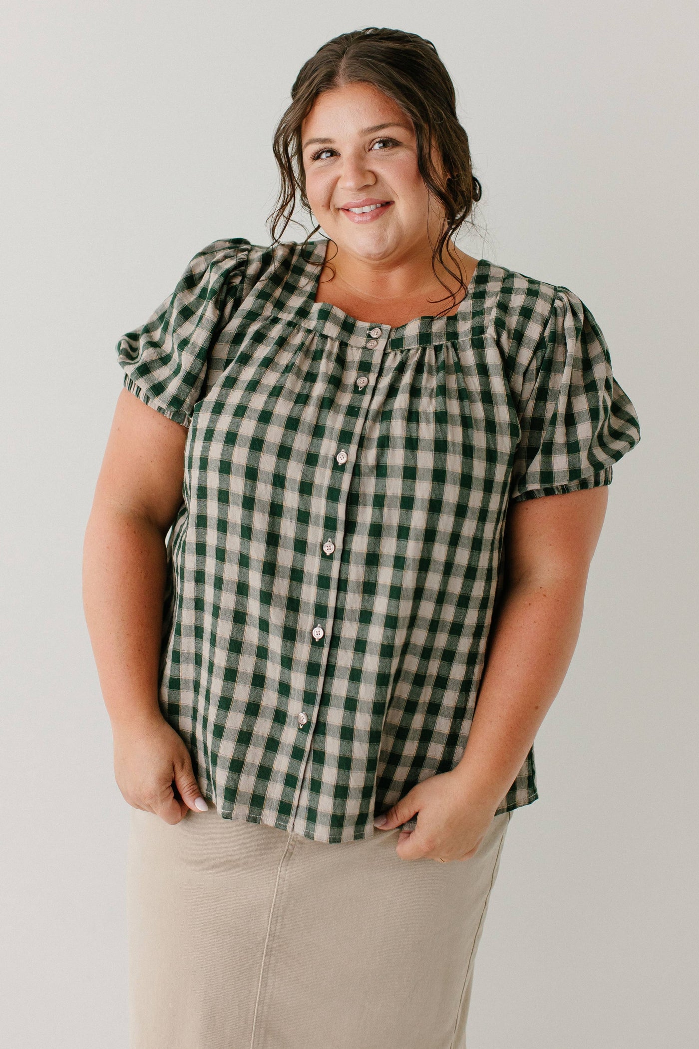 'Sadie' Green Gingham