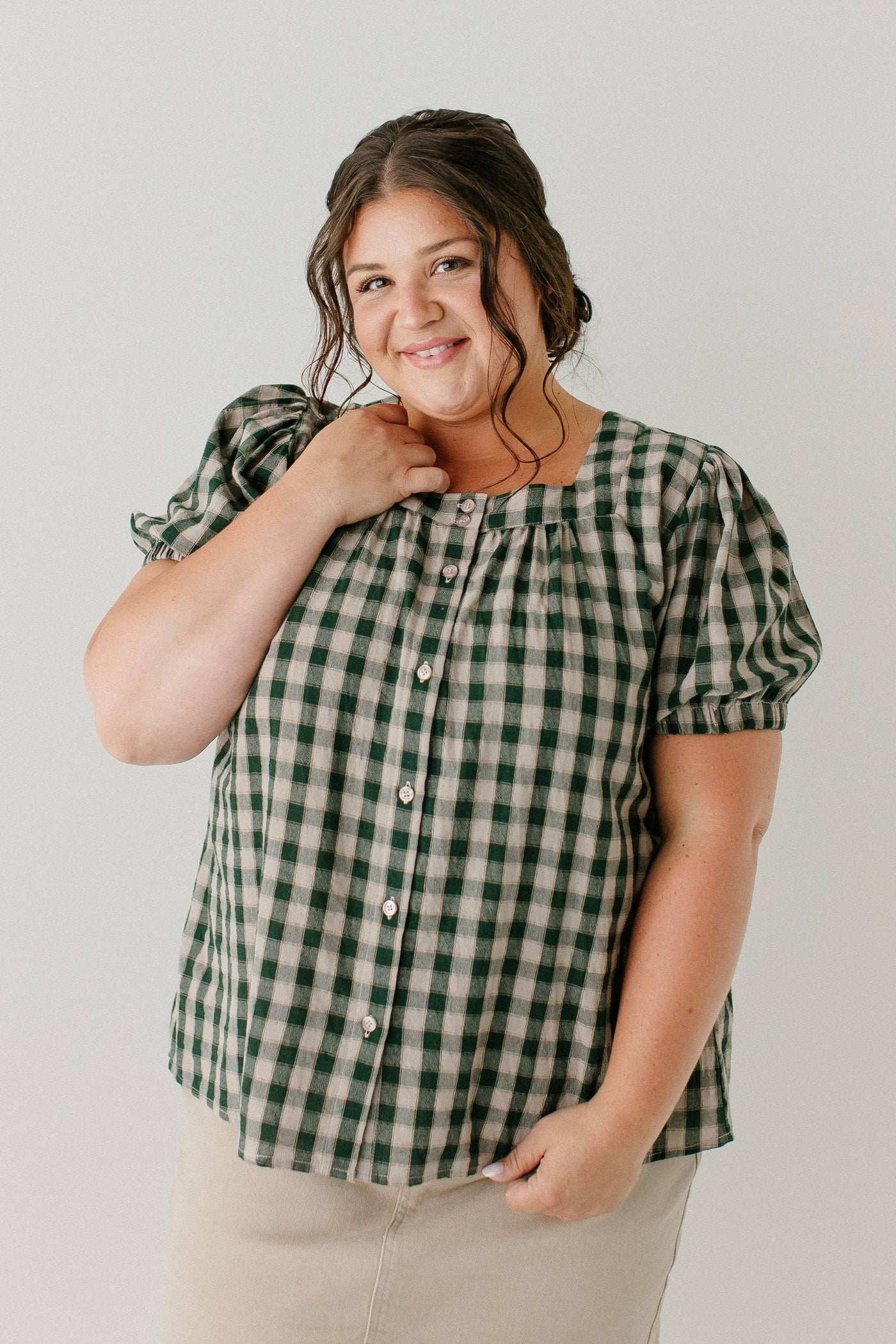 'Sadie' Green Gingham