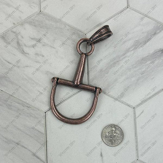 Silver metal western horse bite Pendant