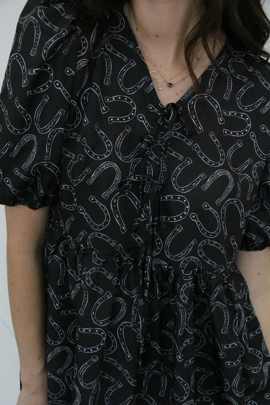 HORSESHOE TIE DRESS