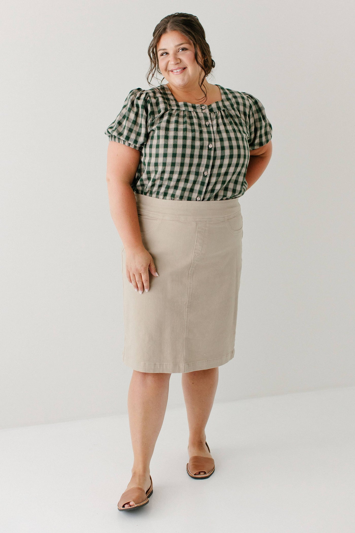 'Sadie' Green Gingham