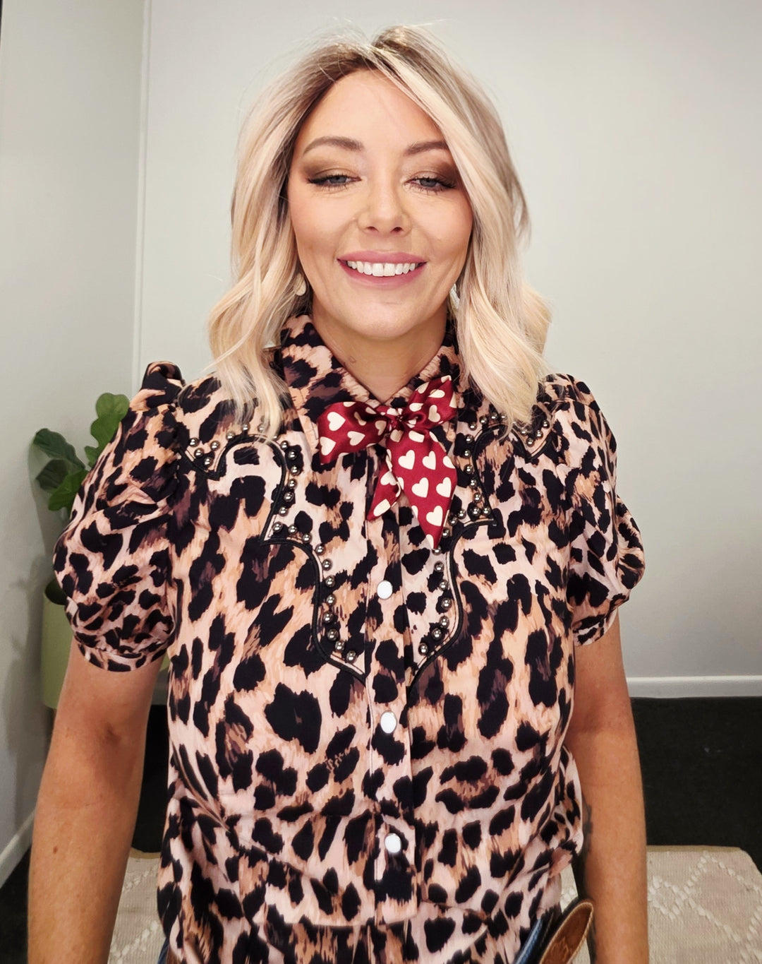 Callie Leopard Print Blouse
