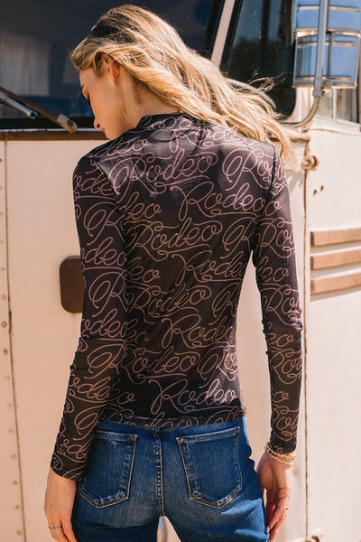 Western Rodeo Mock Neck