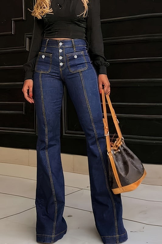 Taylah High Waist Jeans Vintage Stretch Bootcut Denim