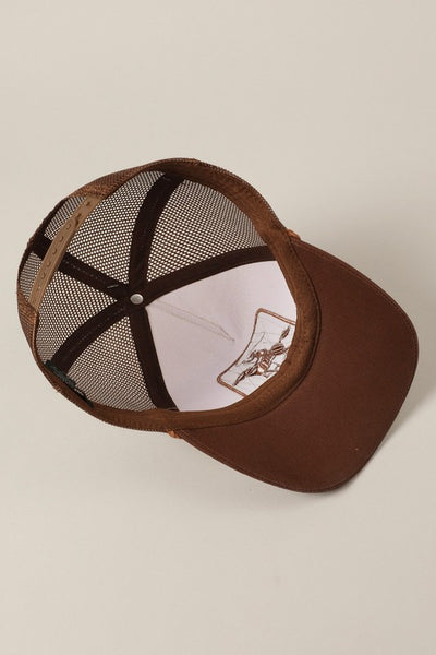 Cowboy Howdy Embroidery Mesh Back Cap