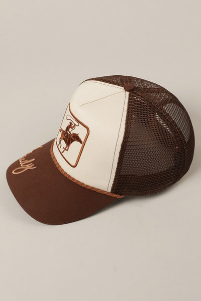 Cowboy Howdy Embroidery Mesh Back Cap