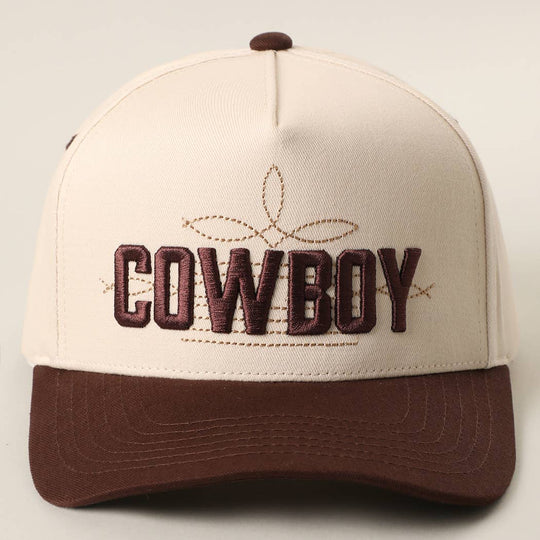COWBOY 3D Embroidered Two-Tone Trucker Hat