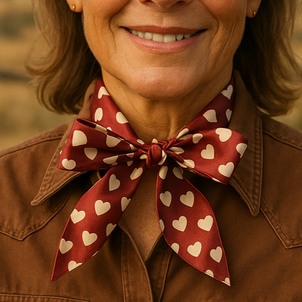 burgundy cream wild rag scarf