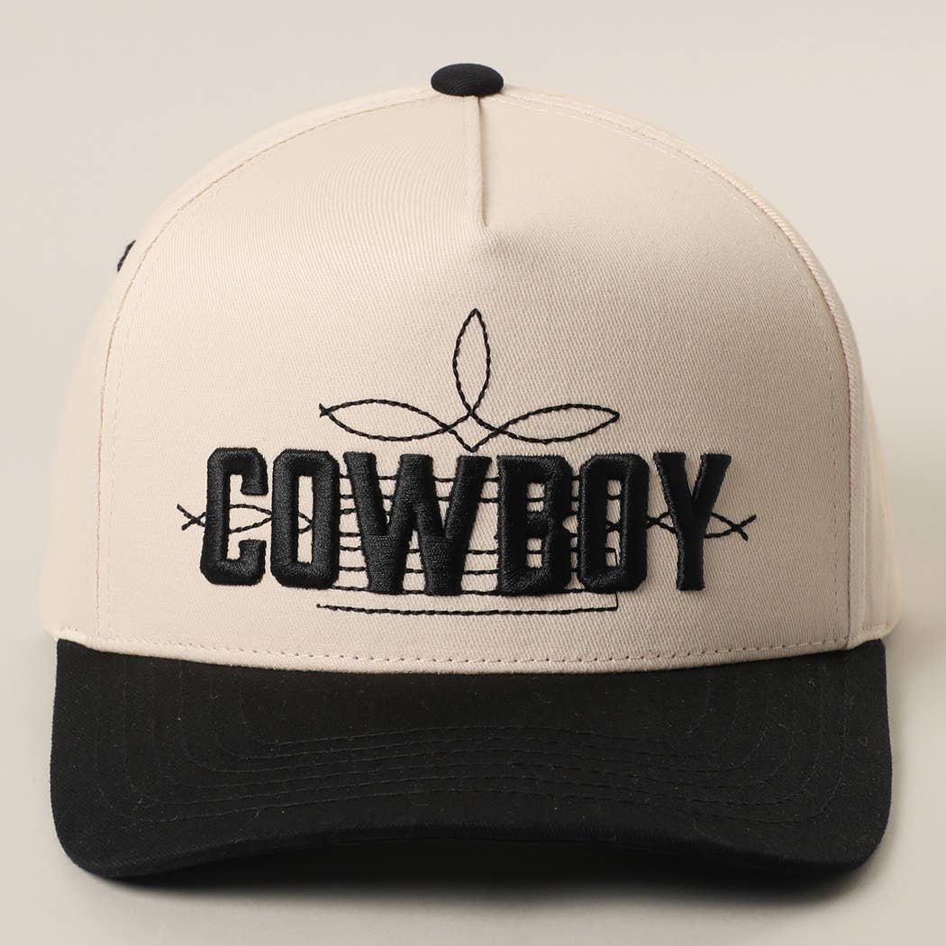 COWBOY 3D Embroidered Two-Tone Trucker Hat