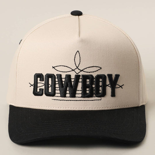 COWBOY 3D Embroidered Two-Tone Trucker Hat