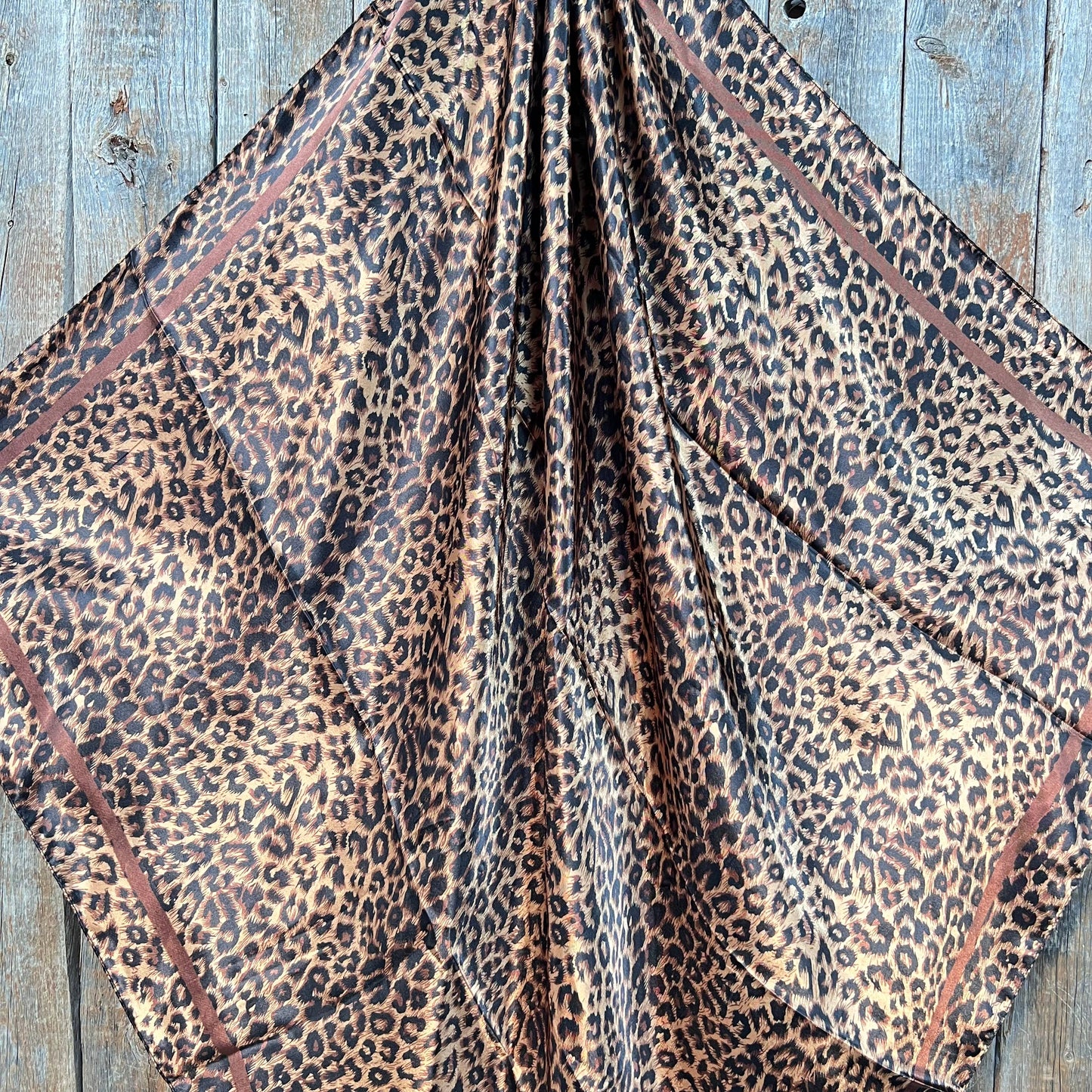 35X35"  Brown Leopard Wild Rag/Scarf WR169