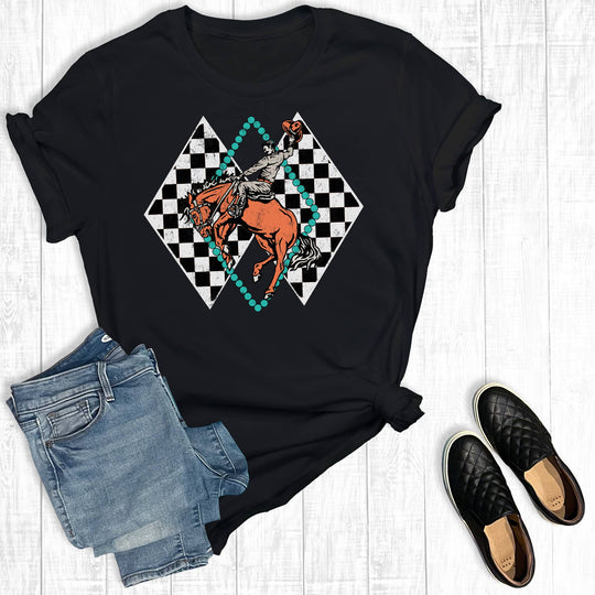 Vienne Bucking Horse Cowboy Graphic Tee