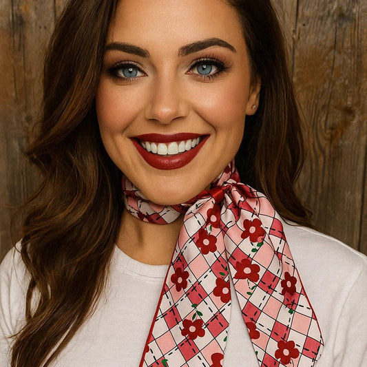 Red Western Skinny Mini Wild Rag Scarf / Cowgirl Necktie  #TW143
