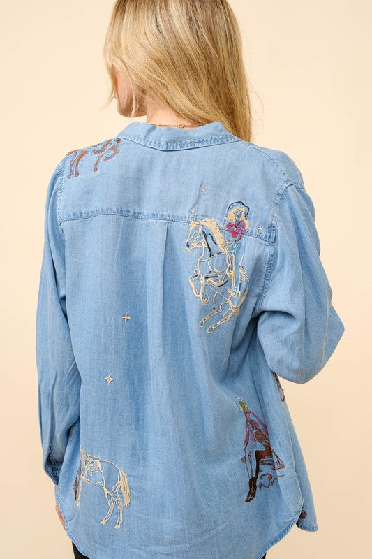 Emily Motif Embroidered Shirt