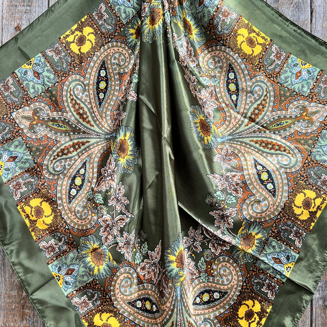 35X35 Olive Tone Paisley