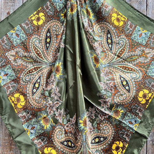 35X35 Olive Tone Paisley
