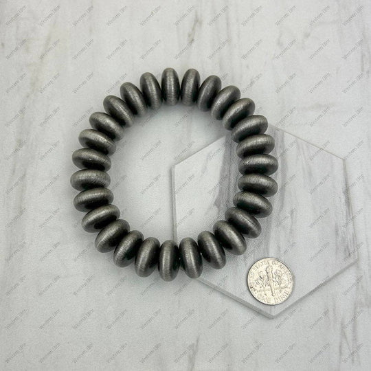 14 mm stretch silver Navajo pearl beads Bracelet