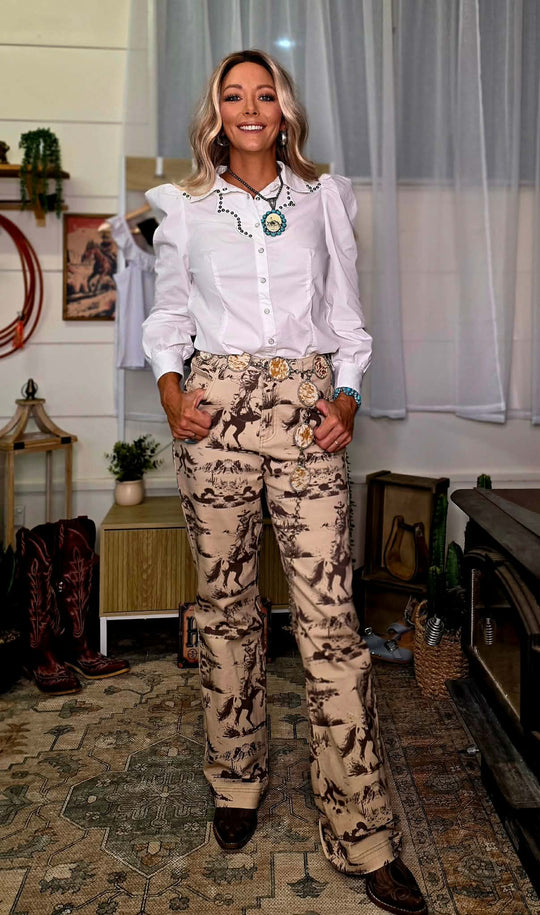 Paige Printed High Rise Jean