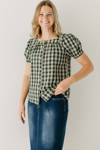'Sadie' Green Gingham