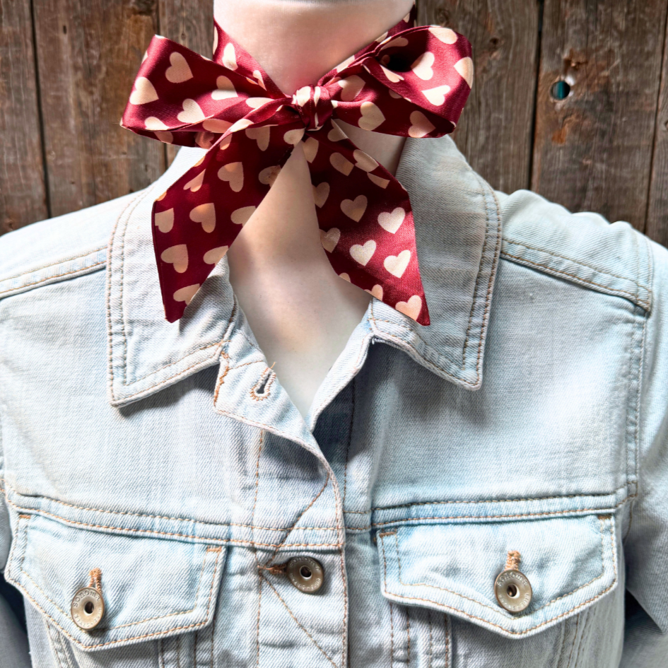 burgundy cream wild rag scarf