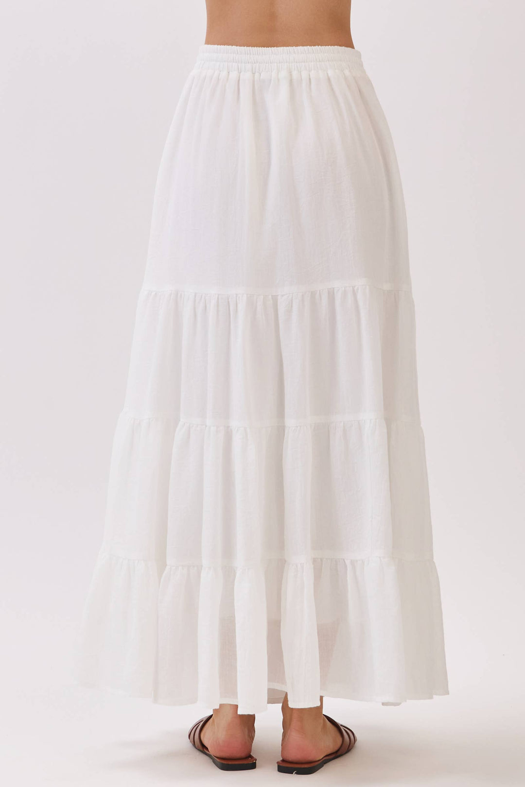 Sophie Tiered Coconut Tie Detail Maxi Skirt