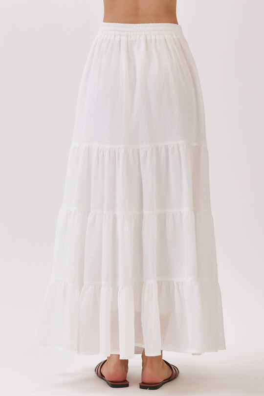 Sophie Tiered Coconut Tie Detail Maxi Skirt