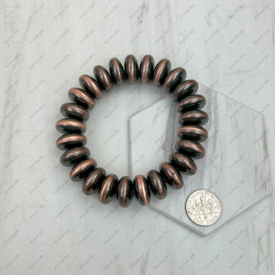14 mm stretch silver Navajo pearl beads Bracelet