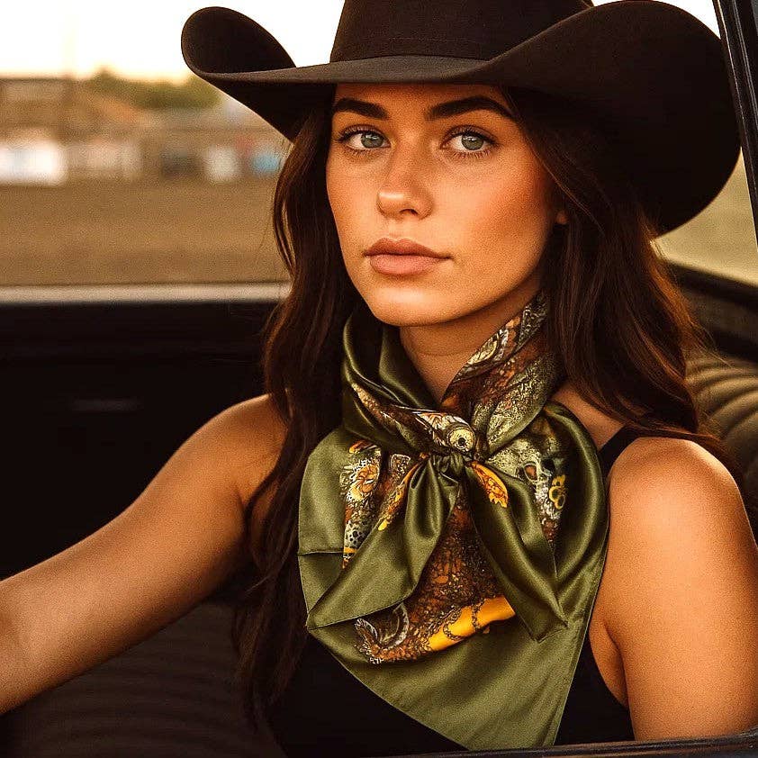 35X35 Olive Tone Paisley