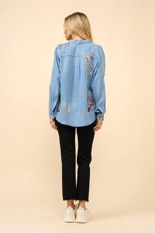 Emily Motif Embroidered Shirt
