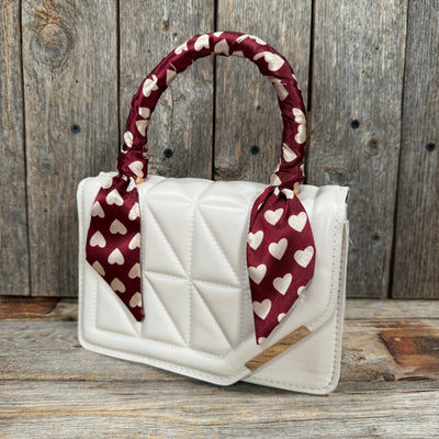 burgundy cream wild rag scarf