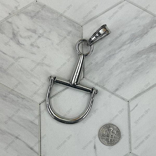 Silver metal western horse bite Pendant