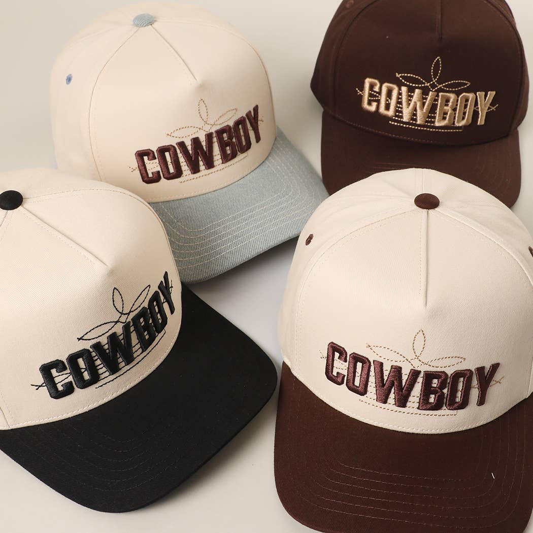 COWBOY 3D Embroidered Two-Tone Trucker Hat