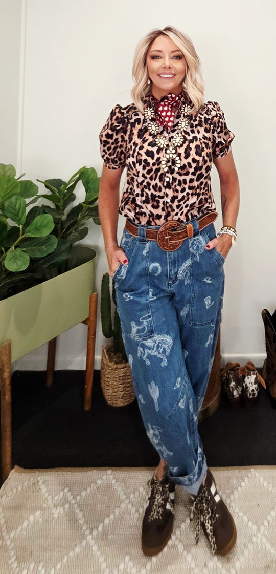 Callie Leopard Print Blouse